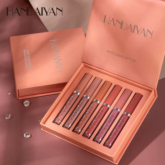 Kit 6x Lápices Labial Líquido Mate Longa Duración