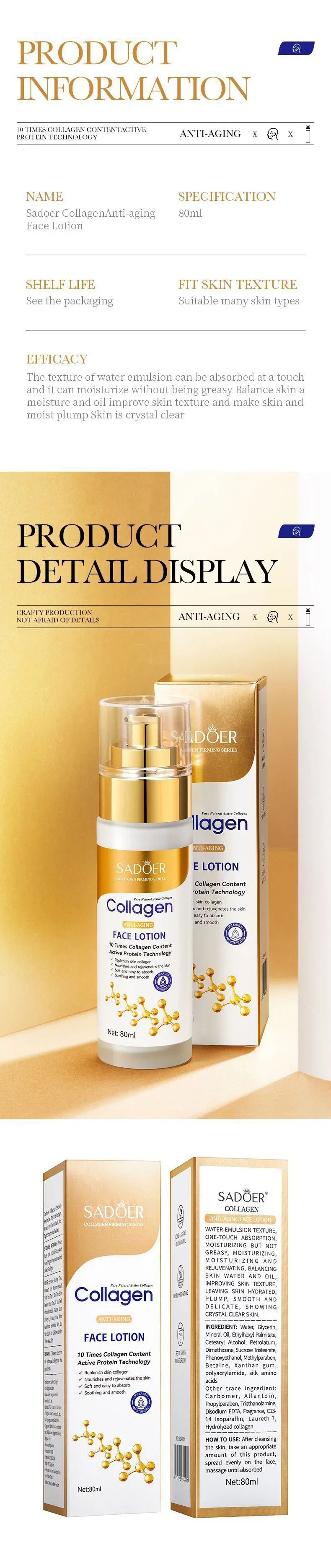 Sérum Facial Colágeno 80ml - SADOER®